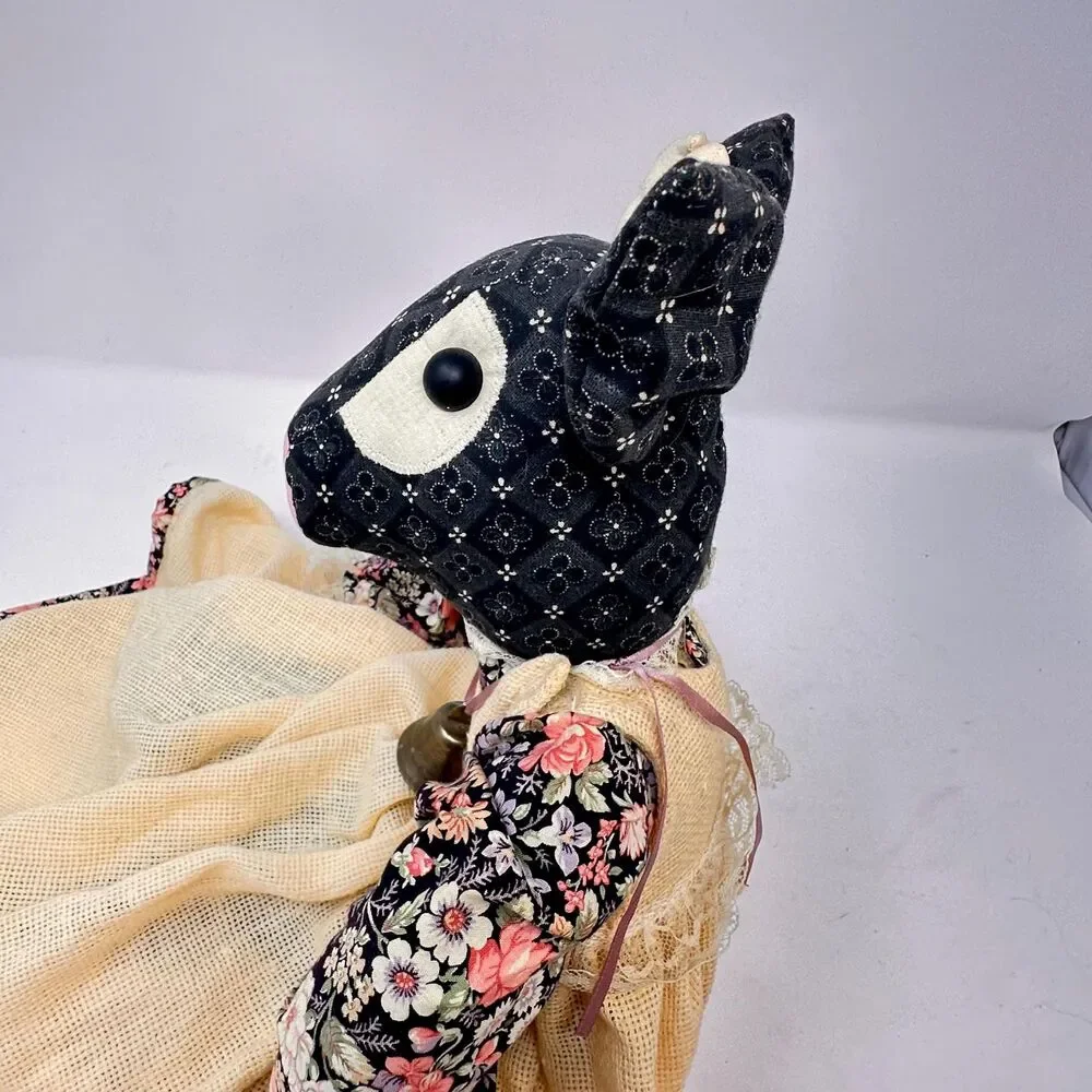 Vintage Handmade Primitive Fabric Cow Doll Country Folk Art Farmhouse Decor 18